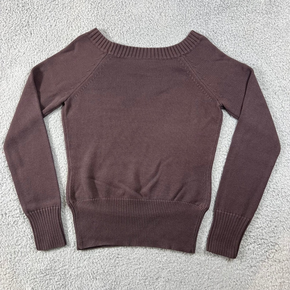 Lacoste Brown Cotton Croc Logo Long‎ Sleeve Sweater Women Size M(US) / 8(EU) NWT - Picture 2 of 9